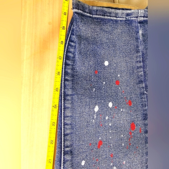 Hustle Jeans Distressed Slim Skinny Super Stretch Premium Denim Med Blue - Picture 5 of 9